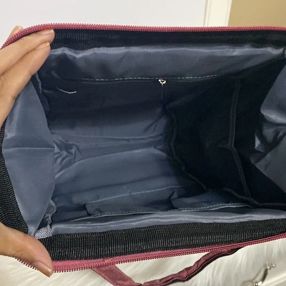Baby Diaper Bag Maroon With Gray interior NWOT - Picture 7 of 11
